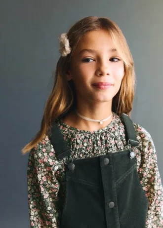 Abito a salopette in velluto a coste