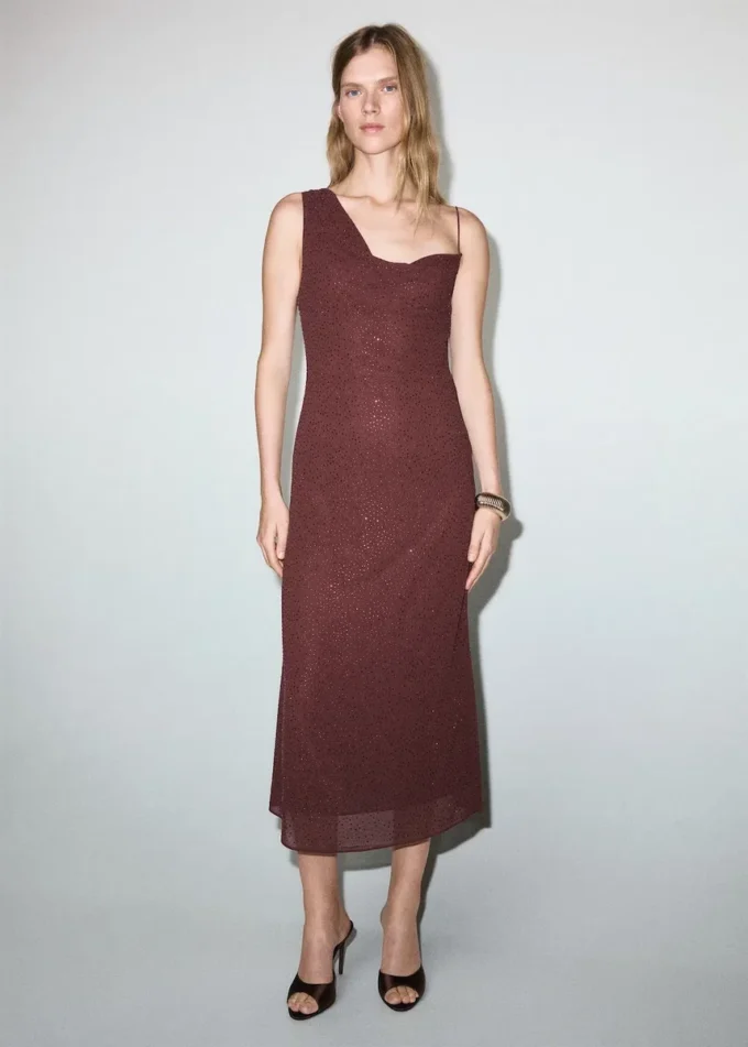 Abito asimmetrico con strass Abito asimmetrico con strass