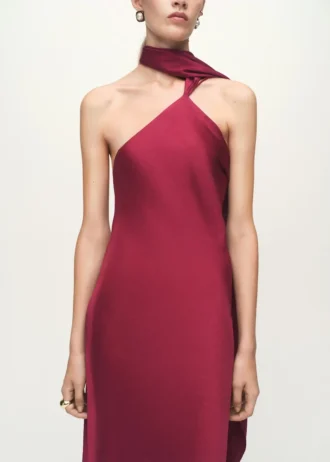 Abito asimmetrico in raso