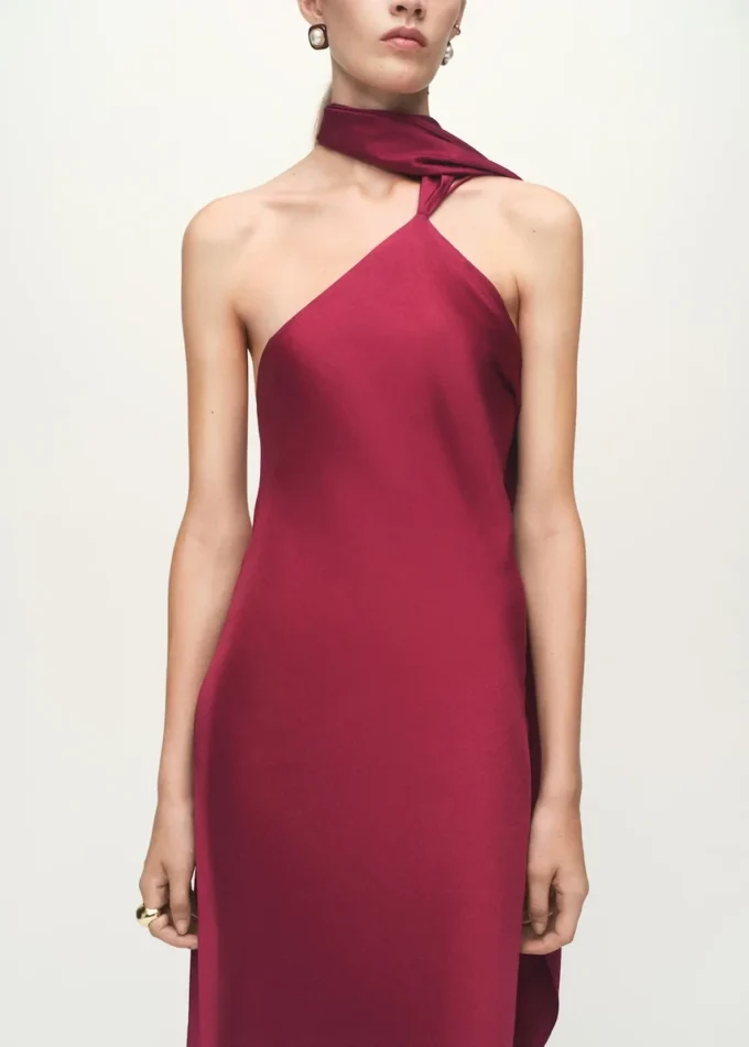 Abito asimmetrico in raso Abito asimmetrico in raso