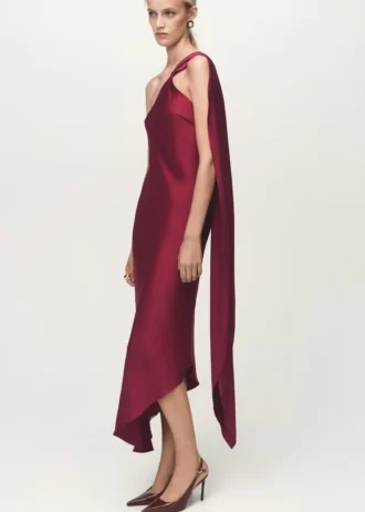 Abito asimmetrico in raso