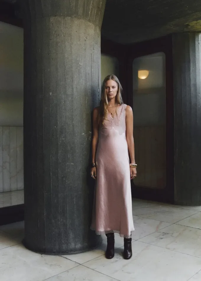 Abito camicia in raso Abito camicia in raso