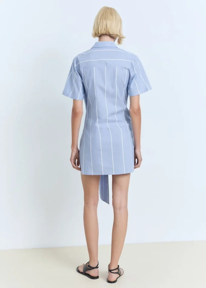 Abito chemisier a righe con nodo Abito chemisier a righe con nodo