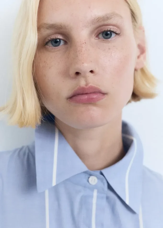 Abito chemisier a righe con nodo Abito chemisier a righe con nodo