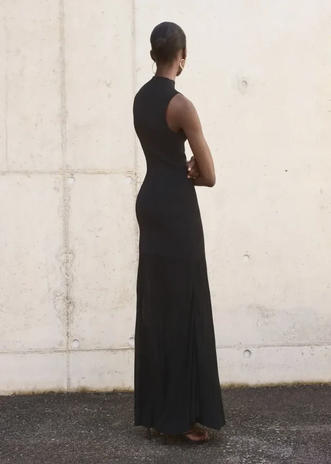 Abito combinato con collo alla coreana Abito combinato con collo alla coreana