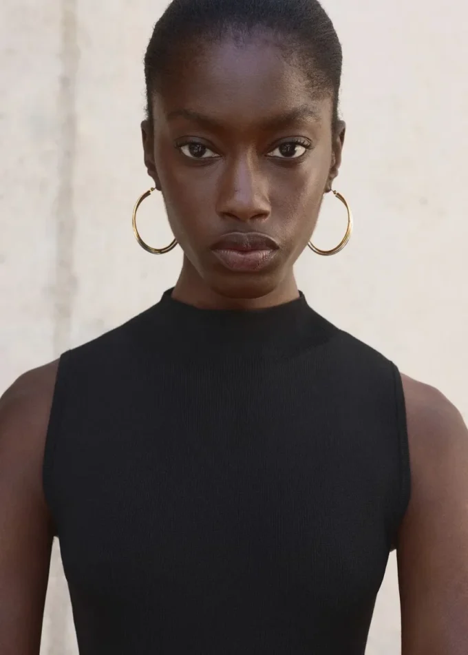 Abito combinato con collo alla coreana Abito combinato con collo alla coreana