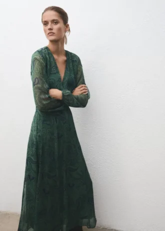 Abito con cintura stampata