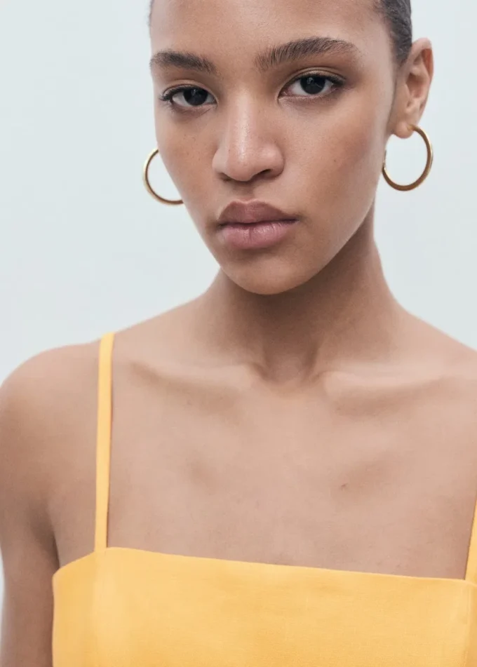 Abito con fiocco in misto lino Abito con fiocco in misto lino