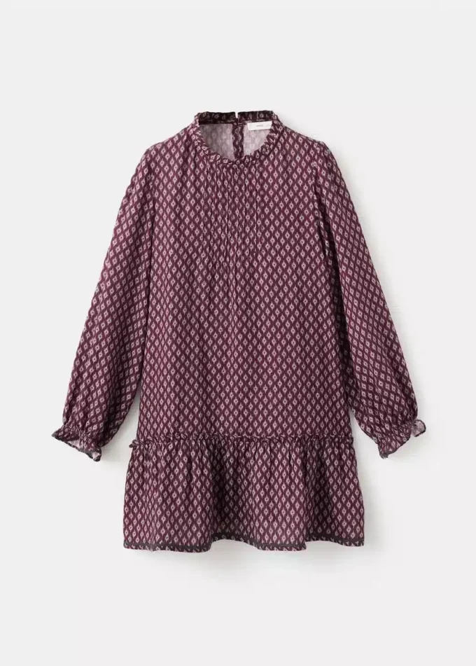 Abito con volant stampato