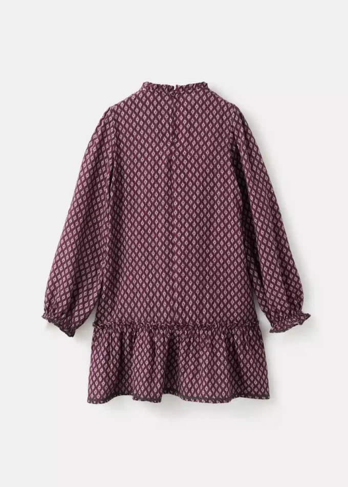 Abito con volant stampato