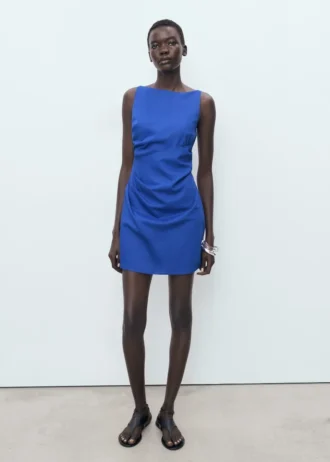 Abito drappeggiato in lino