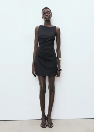 Abito drappeggiato in lino