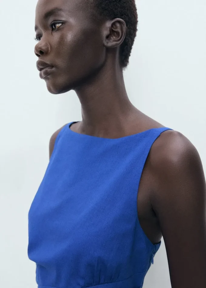 Abito drappeggiato in lino Abito drappeggiato in lino