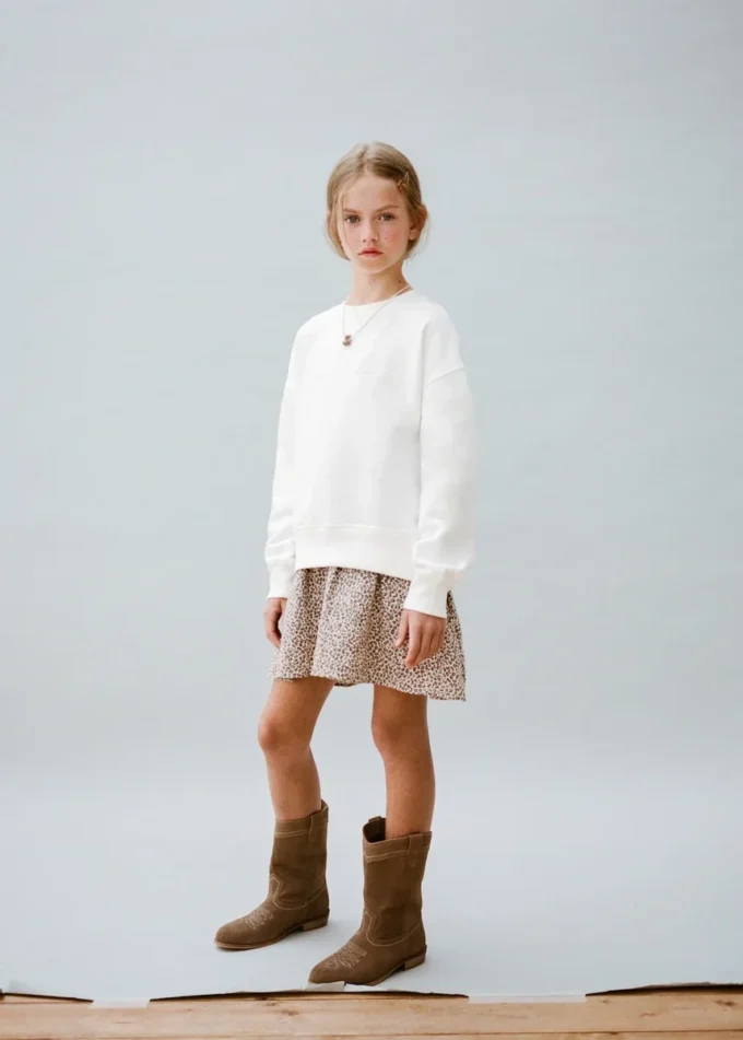 Abito felpa con stampa leopardata Abito felpa con stampa leopardata