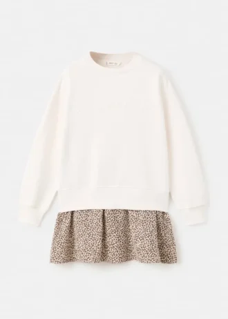 Abito felpa con stampa leopardata