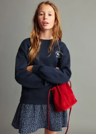 Abito felpa floreale