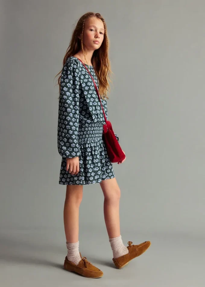 Abito floreale con ruches Abito floreale con ruches