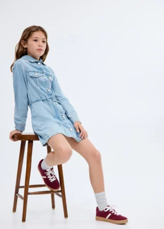 Abito in denim con nodo