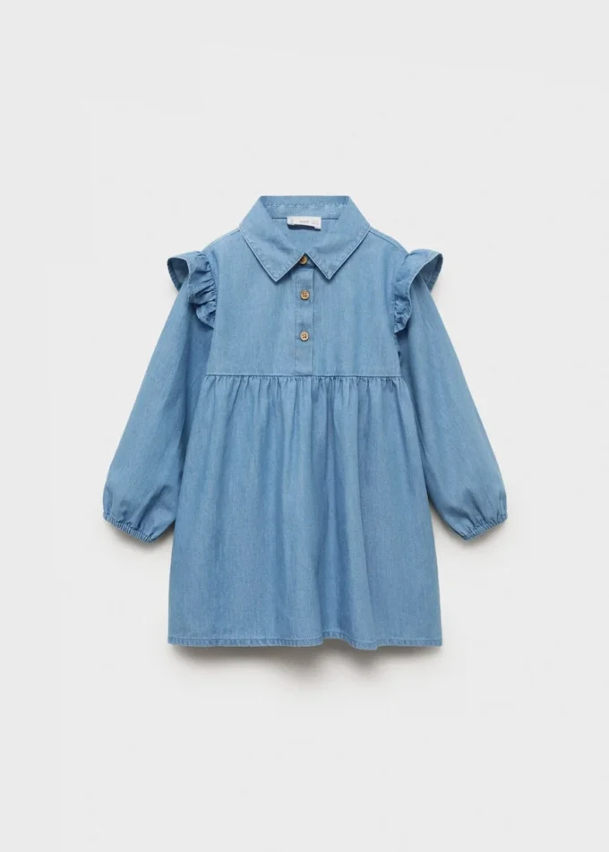 Abito in denim con volant