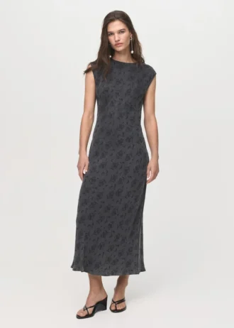 Abito in jacquard floreale satinato