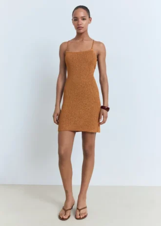 Abito in lurex con incrocio sulla schiena Abito in lurex con incrocio sulla schiena