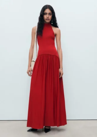 Abito in maglia con scollo all’americana