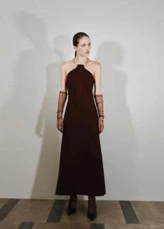 Abito in maglia fine con collo a giro