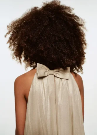 Abito metallizzato con fiocco