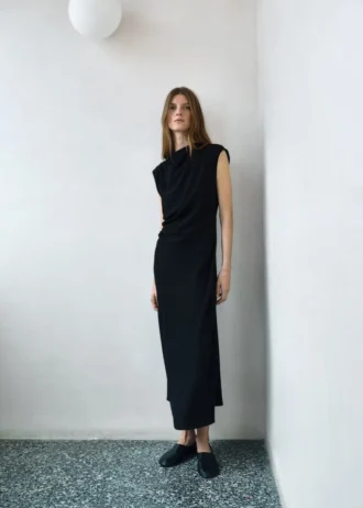 Abito midi con ruches