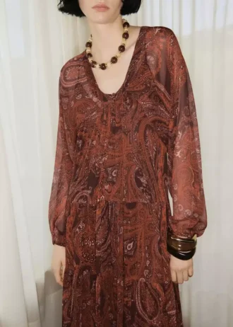 Abito oversize con stampa Paisley