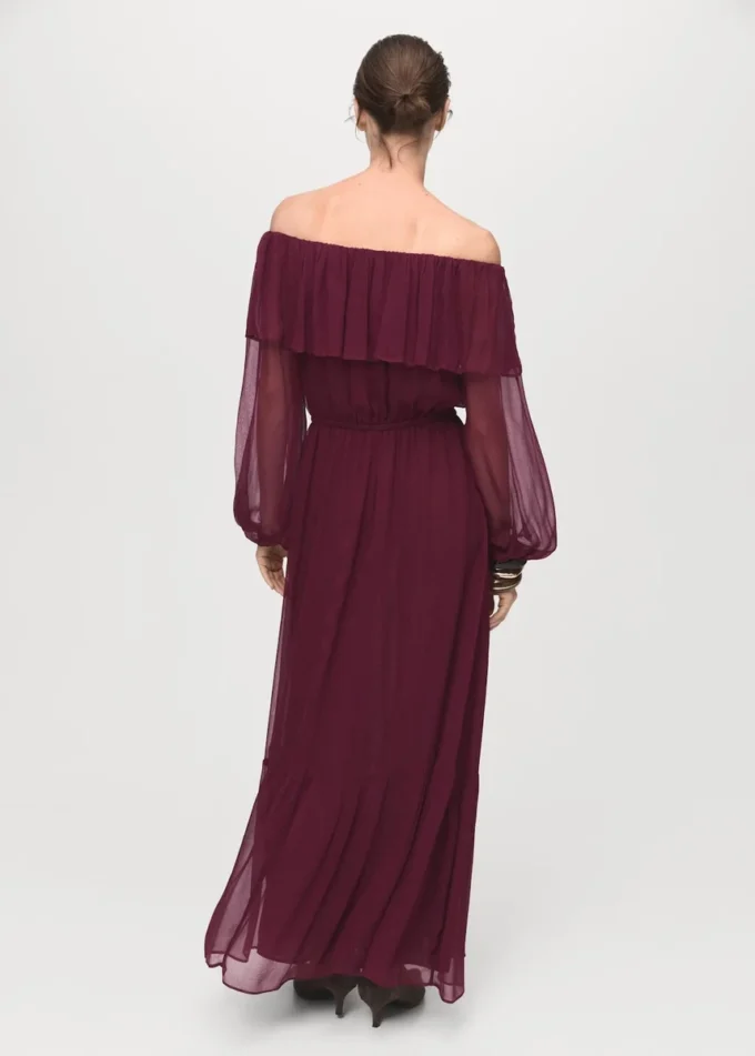 Abito senza spalline con volant Abito senza spalline con volant