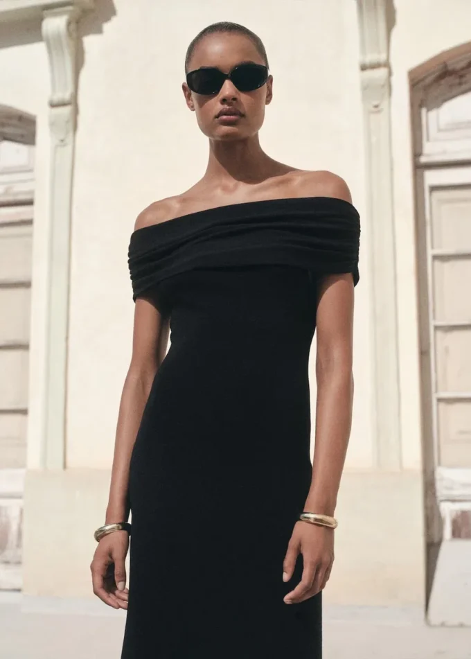 Abito senza spalline in maglia Abito senza spalline in maglia