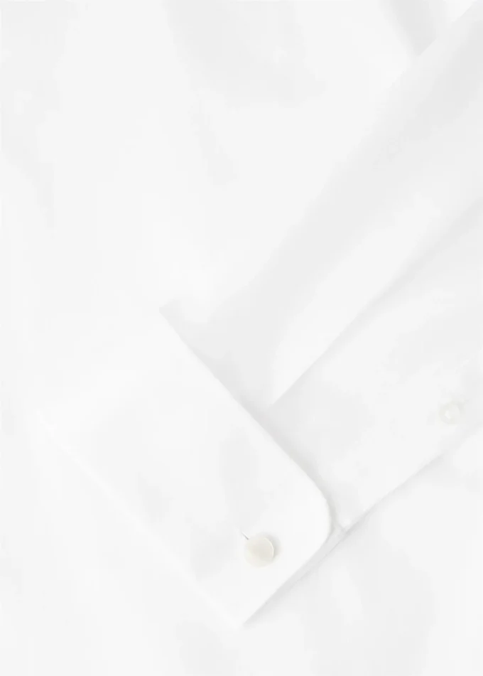 Abito slim fit in tessuto twill con gemelli da camicia Abito slim fit in tessuto twill con gemelli da camicia