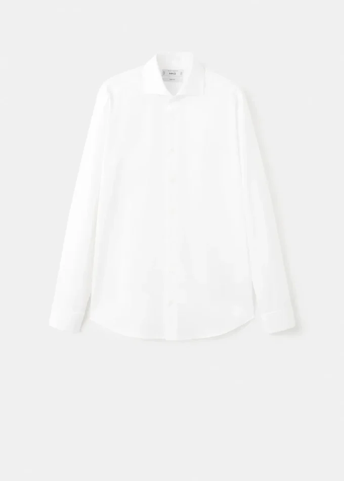 Abito slim fit in tessuto twill con gemelli da camicia Abito slim fit in tessuto twill con gemelli da camicia