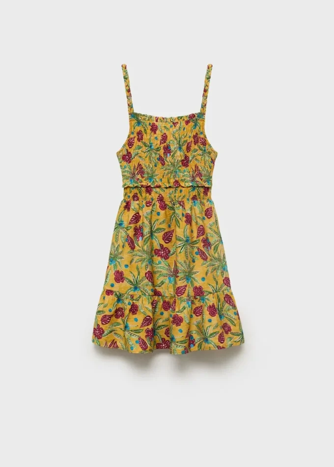 Abito stampato con ruches