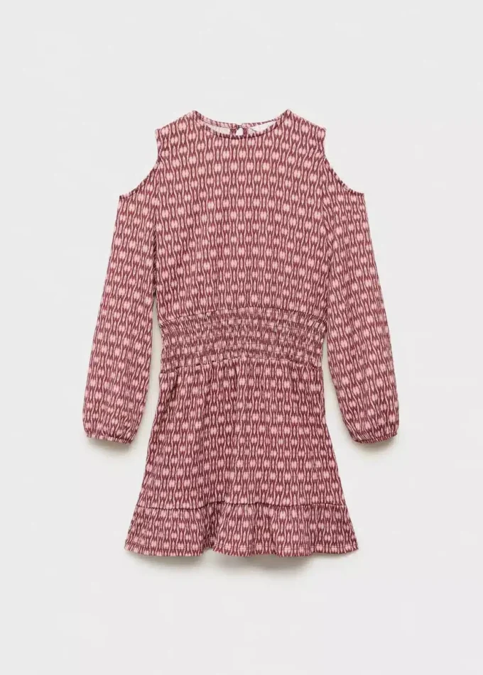 Abito stampato con ruches