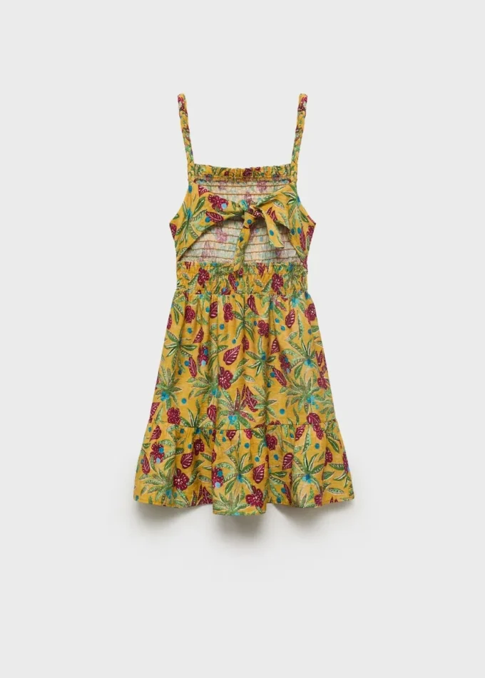 Abito stampato con ruches