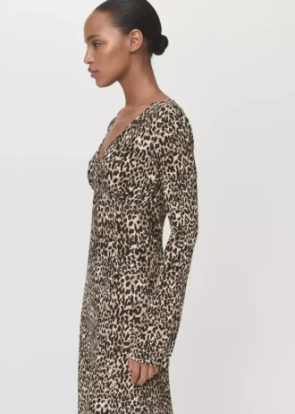 Abito stampato con scollo a V