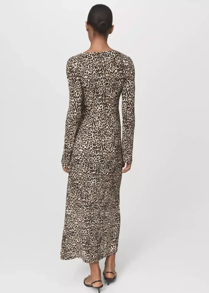 Abito stampato con scollo a V Abito stampato con scollo a V