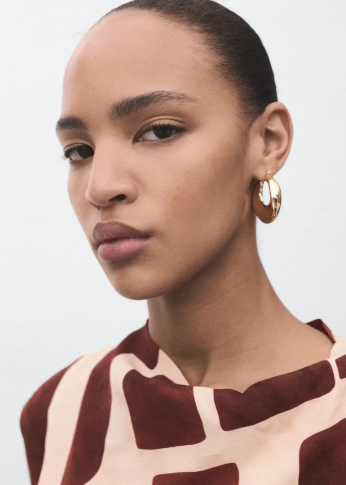 Abito stampato con scollo drappeggiato Abito stampato con scollo drappeggiato