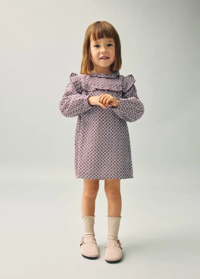 Abito stampato con volant Abito stampato con volant