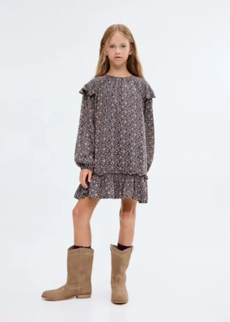 Abito stampato con volant