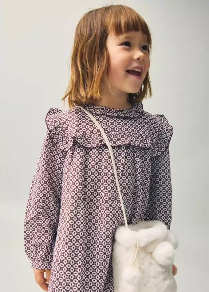 Abito stampato con volant Abito stampato con volant