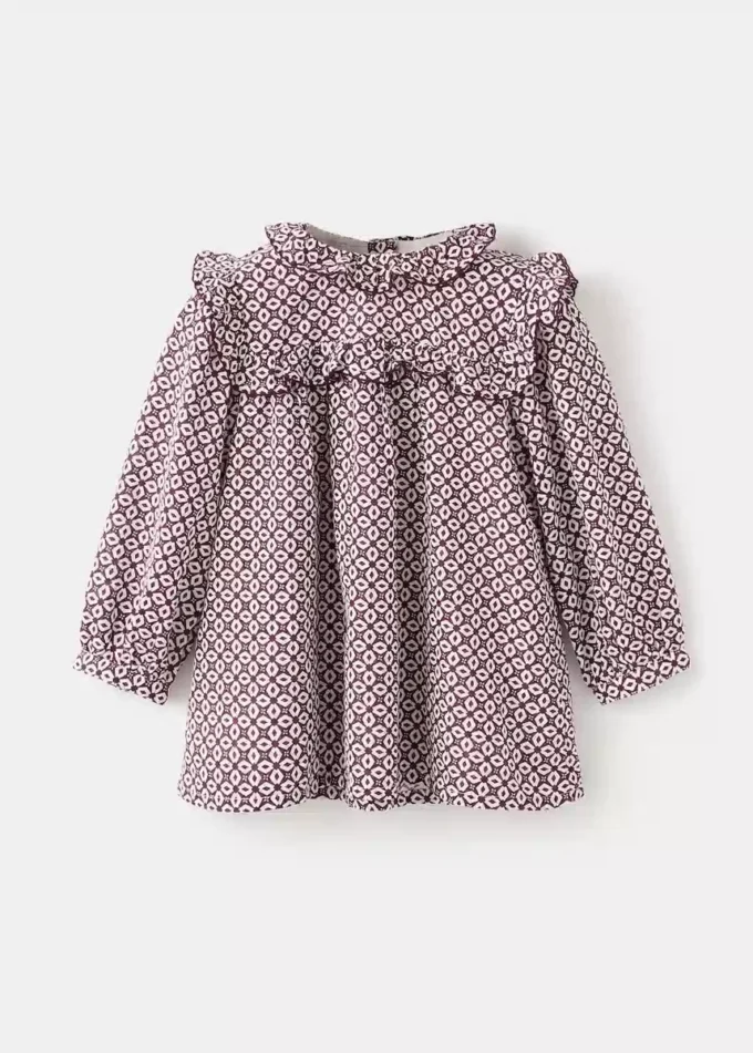 Abito stampato con volant Abito stampato con volant