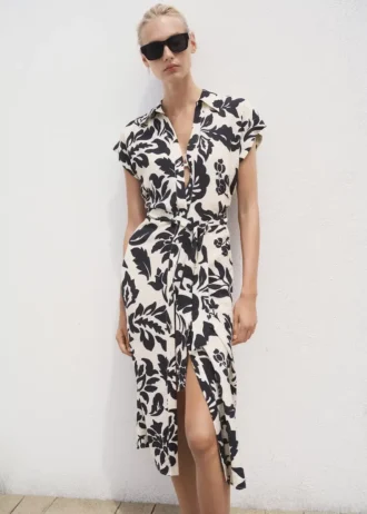 Abito stile camicia con stampa floreale