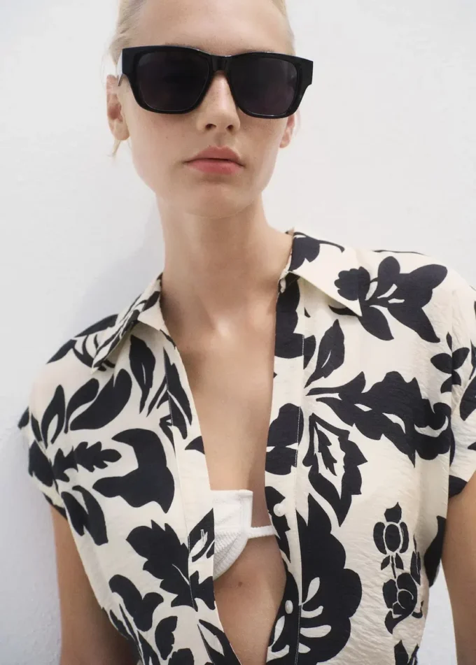 Abito stile camicia con stampa floreale Abito stile camicia con stampa floreale