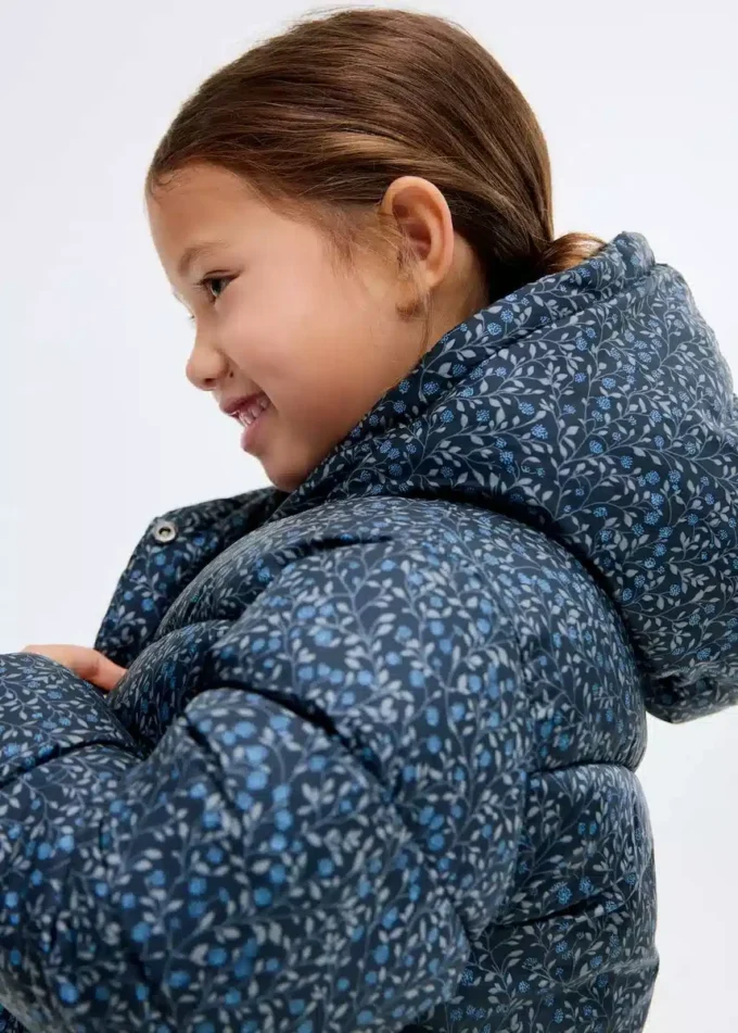 Anorak lungo imbottito a fiori Anorak lungo imbottito a fiori