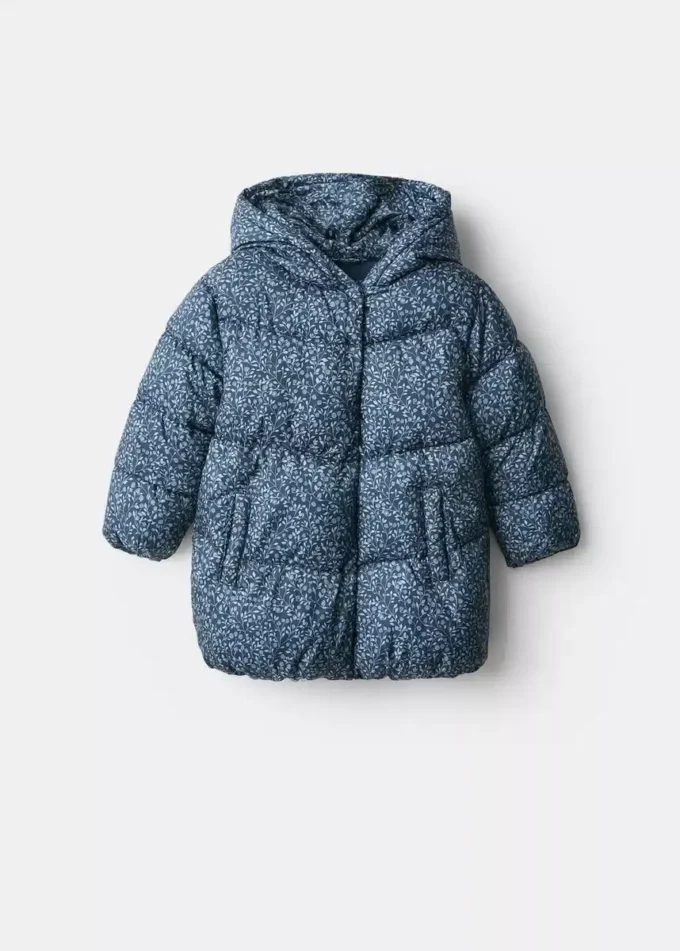 Anorak lungo imbottito a fiori Anorak lungo imbottito a fiori