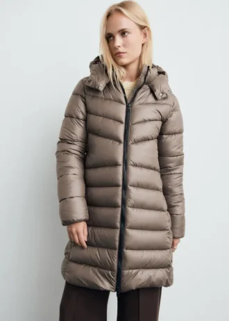 Anorak midi trapuntato con cappuccio