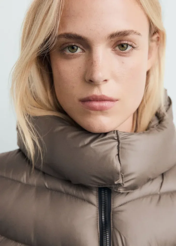 Anorak midi trapuntato con cappuccio